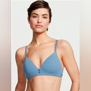 Victoria's Secret Women's Faded Denim LightlyLined Wireless Bra 34D